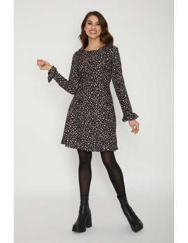 Vestido manga larga estampado bajo vuelo LYLU Modelo A2382104