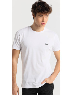 Camiseta manga corta blanca anagrama pequeño pecho LOIS Modelo 184383742