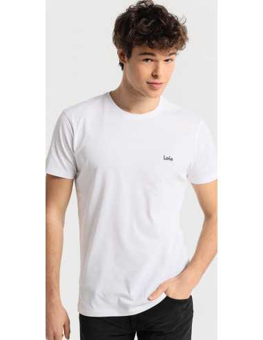 Camiseta manga corta blanca anagrama pequeño pecho LOIS Modelo 184383742