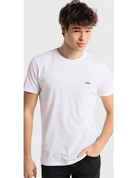 Camiseta manga corta blanca anagrama pequeño pecho LOIS Modelo 184383742