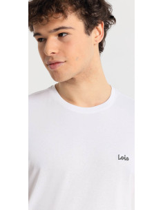 Camiseta manga corta blanca anagrama pequeño pecho LOIS Modelo 184383742 2