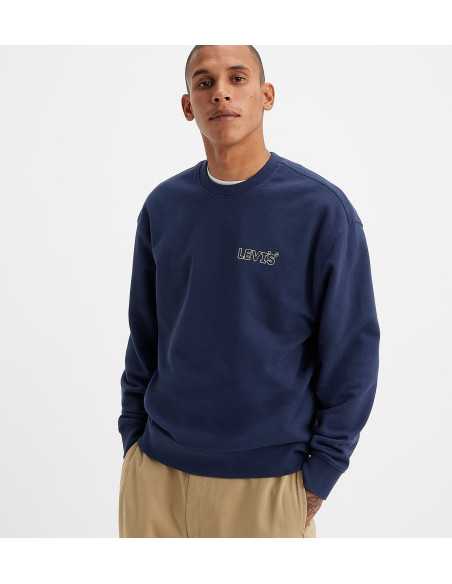 Sudadera marino cuello redondo anagrama pequeño pecho plateado LEVI'S Modelo 387120242