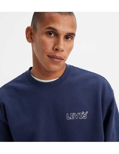 Sudadera marino cuello redondo anagrama pequeño pecho plateado LEVI'S Modelo 387120242