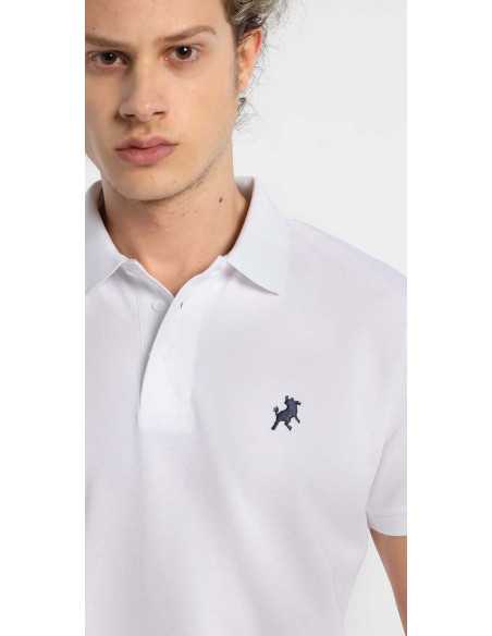 Polo manga corta básico pique blanco anagrama pecho LOIS Modelo 130584000