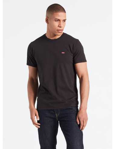 Camiseta manga corta negro cuello redondo anagrama bordado LEVI'S Modelo 566050009