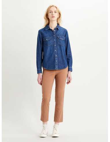 Camisa vaquera azul oscuro manga larga botones nacar bolsillos LEVI'S Modelo: 167860007