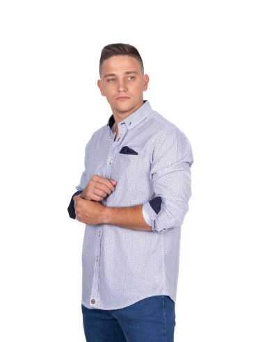 Camisa manga larga estampada circulos YELLOW SKIN modelo SK-550
