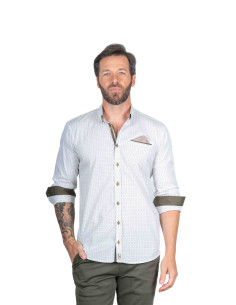 Camisa manga larga estampada circulos cortados YELLOW SKIN modelo 694