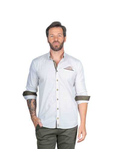 Camisa manga larga estampada circulos cortados YELLOW SKIN modelo 694