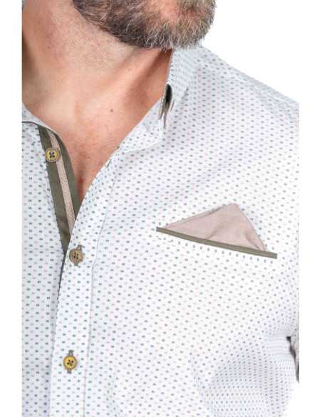 Camisa manga larga estampada circulos cortados YELLOW SKIN modelo 694