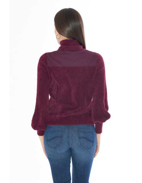 Suéter manga larga puño pelo lurex cuello vuelto YES-ZEE modelo M076-IS00