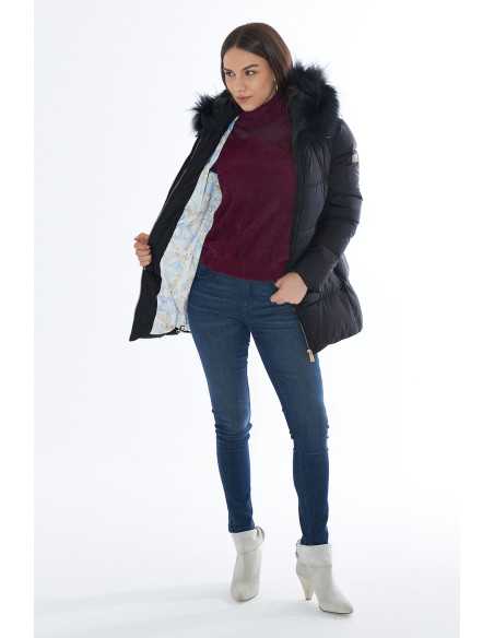 Suéter manga larga puño pelo lurex cuello vuelto YES-ZEE modelo M076-IS00