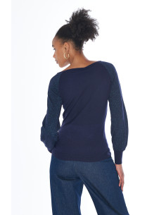 Suéter manga larga mangas lurex YES-ZEE modelo M062-BG00 2