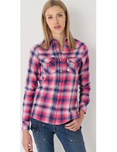 Camisa manga larga cuadros botones nacar LOIS modelo 431182646