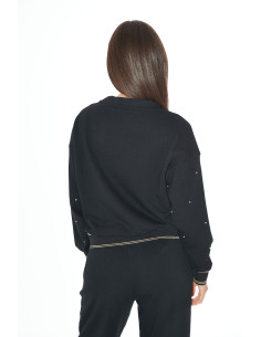 Sudadera cuello redondo letras brillo pedrería YES-ZEE modelo F002 - SN00 2