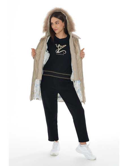 Sudadera cuello redondo letras brillo pedrería YES-ZEE modelo F002 - SN00