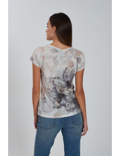 Blusa manga corta estampada flores YES-ZEE modelo 1063 - T236/Y302 2