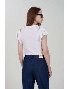 Camiseta mangas volantes pedrería hombros YES-ZEE modelo 1443 - T209/S100 2