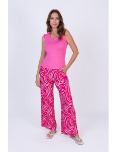 Blusa sin mangas volantes cuello pico LYLU modelo S2540104