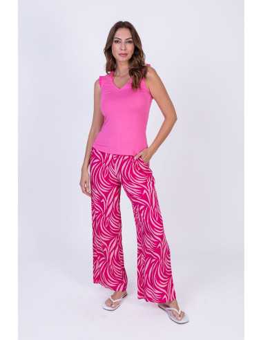 Blusa sin mangas volantes cuello pico LYLU modelo S2540104