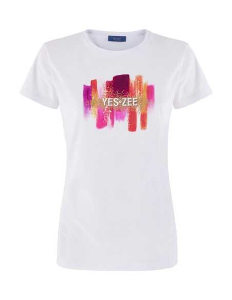 Camiseta manga corta dibujo pedrería YES-ZEE  modelo T222/T901