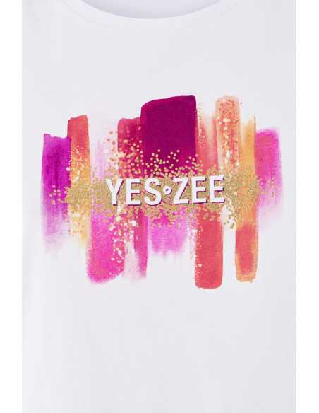 Camiseta manga corta dibujo pedrería YES-ZEE  modelo T222/T901