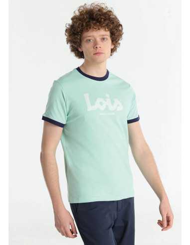 Camiseta manga corta anagrama rayado pecho LOIS modelo 15830-3466