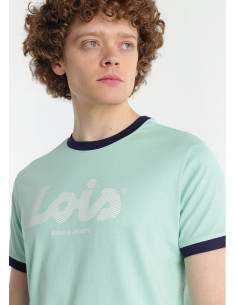 Camiseta manga corta anagrama rayado pecho LOIS modelo 15830-3466 2