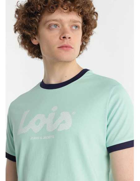 Camiseta manga corta anagrama rayado pecho LOIS modelo 15830-3466
