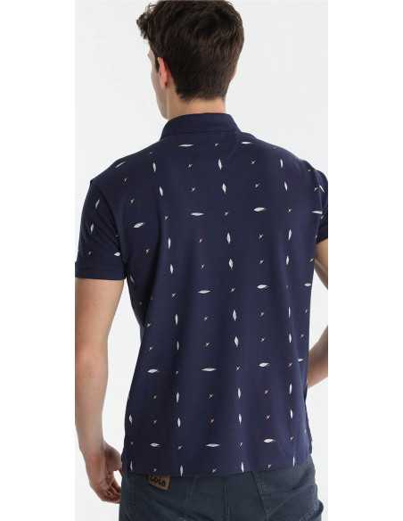 Polo manga corta pique estampado LOIS modelo 13304-3084 marino
