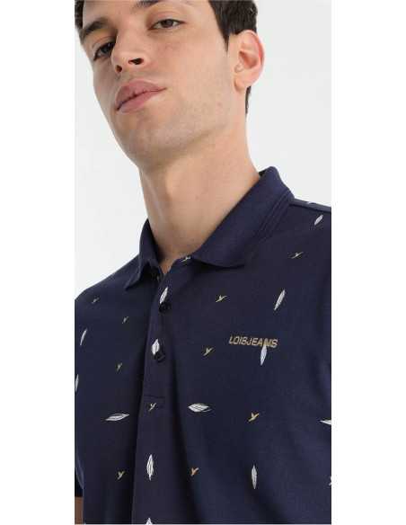 Polo manga corta pique estampado LOIS modelo 13304-3084 marino