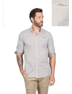Camisa manga larga estampada bolsillo YELLOW SKIN modelo 832