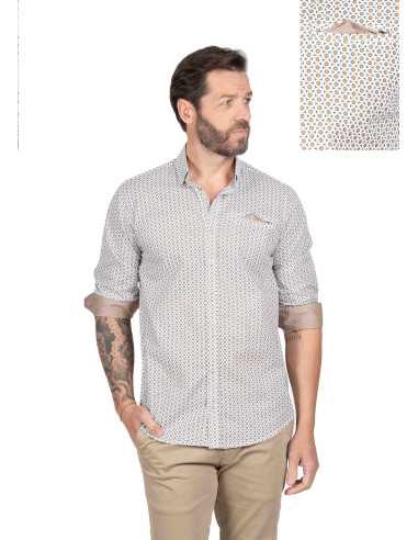 Camisa manga larga estampada bolsillo YELLOW SKIN modelo 832