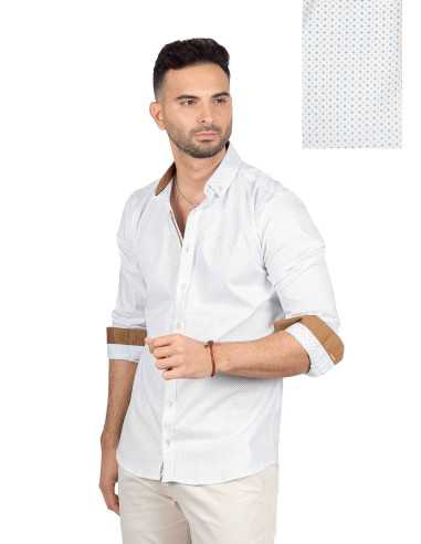 Camisa manga larga estampada botones cuello YELLOW SKIN modelo 825
