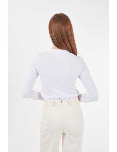 Camiseta manga larga rombos pedrería YES-ZEE modelo 1462 - T011/JX00