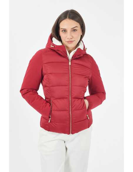 Cazadora acolchada combinado tejido cremallera YES-ZEE modelo 1024 - J045/M800