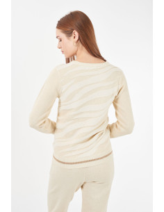 Suéter manga larga punto brillo ondas YES-ZEE modelo 1089 - M011/B100 2