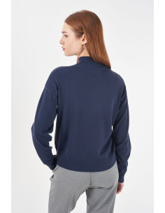 Suéter manga larga punto cuello alto pedrería YES-ZEE modelo 1048 - M050/RU00 2