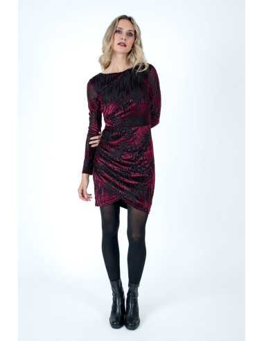 Vestido manga larga drapeado LYLU modelo A2582131