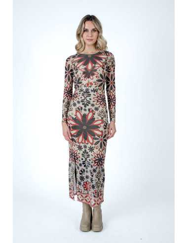 Vestido largo manga larga estampado LYLU modelo A2582100