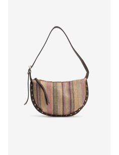 Bolso rayas tonos terrosos cremallera 1 asa ajustable TIFFOSI modelo 10065655