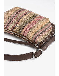 Bolso rayas tonos terrosos cremallera 1 asa ajustable TIFFOSI modelo 10065655 2