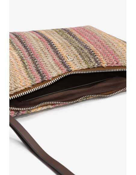 Bolso rayas tonos terrosos cremallera 1 asa ajustable TIFFOSI modelo 10065655