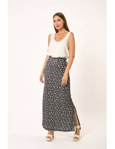 Falda larga estampada pajaros LYLU modelo S2628101