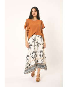 Blusa manga corta tejido dibujos LYLU modelo S2687124