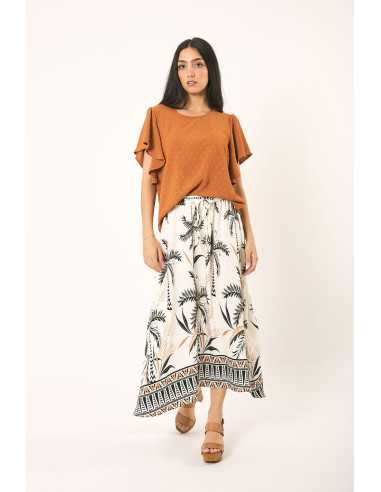 Blusa manga corta tejido dibujos LYLU modelo S2687124