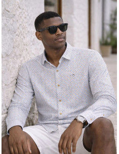 Camisa manga larga estampada cuello italiano YELLOW SKIN modelo 1250