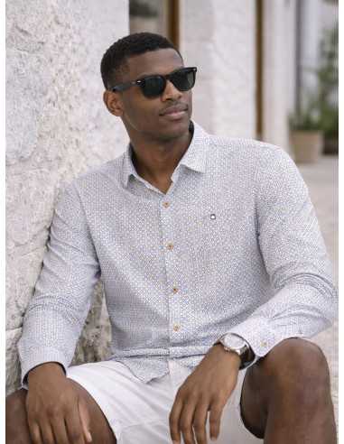 Camisa manga larga estampada cuello italiano YELLOW SKIN modelo 1250