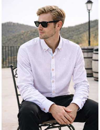 Camisa manga larga estampada cuello botones YELLOW SKIN modelo 1215