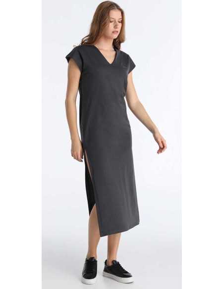 Vestido largo cuello pico LOIS modelo 44880-2935